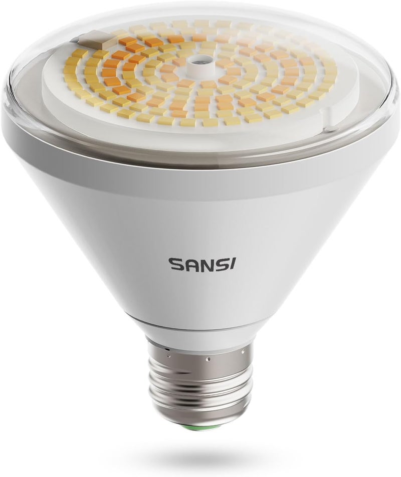 Sansi مصباح نمو LED بقوة 250 واط، BR30 24 واط 3000K 5000K أحمر 660 نانومتر تحت الحمراء 730 نانومتر مصباح نمو كامل الطيف، مصباح نمو مقاوم للماء IP54 للنباتات الداخلية والخارجية - Image 1